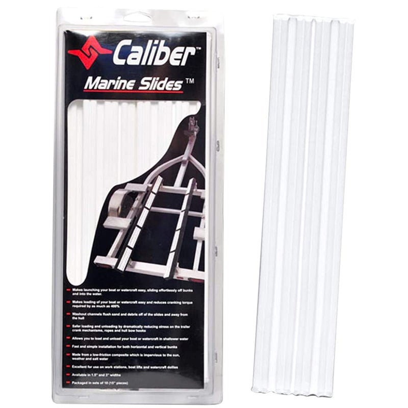 Caliber Marine Trailer Bunk Slides 23011, 3 x 15 inch, 10-Pack, White - Image 1